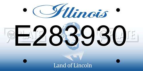 E283930 Illinois License Plate