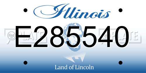 E285540 Illinois License Plate
