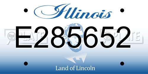 E285652 Illinois License Plate