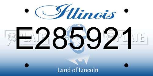 E285921 Illinois License Plate
