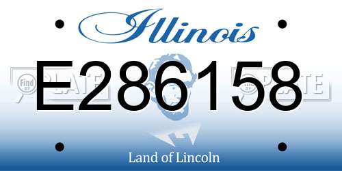 E286158 Illinois License Plate