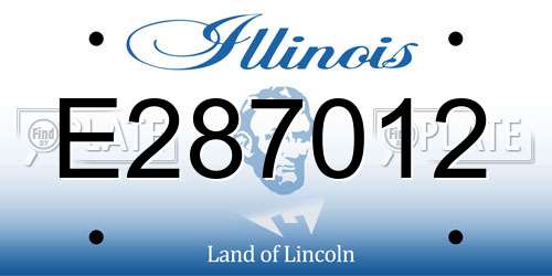 E287012 Illinois License Plate