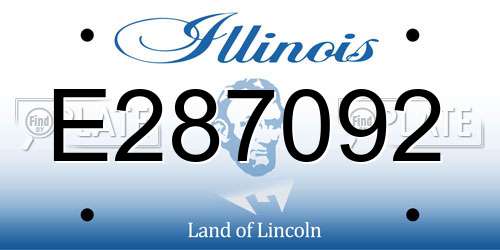 E287092 Illinois License Plate