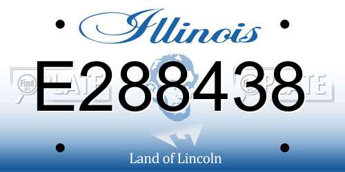 E288438 Illinois License Plate