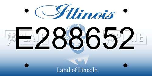 E288652 Illinois License Plate