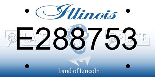 E288753 Illinois License Plate