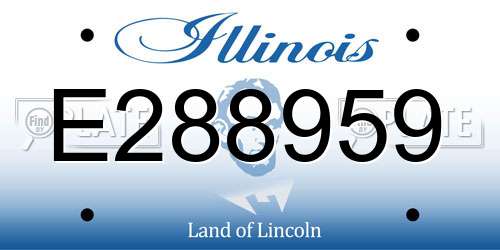 E288959 Illinois License Plate