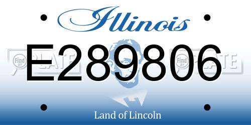 E289806 Illinois License Plate