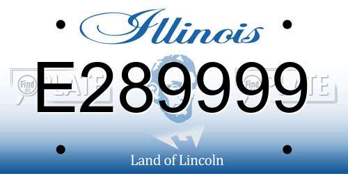 E289999 Illinois License Plate