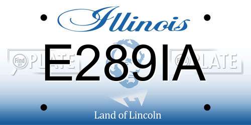 E289IA Illinois License Plate