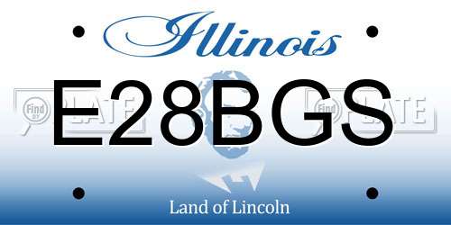 E28BGS Illinois License Plate