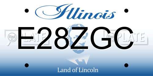 E28ZGC Illinois License Plate