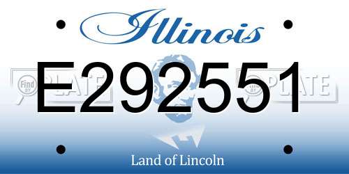 E292551 Illinois License Plate