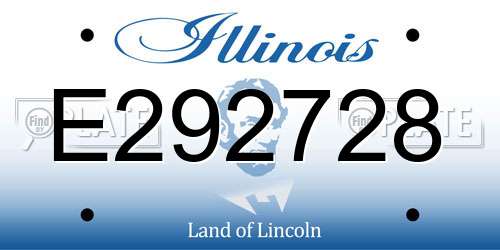 E292728 Illinois License Plate