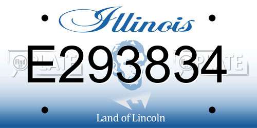 E293834 Illinois License Plate