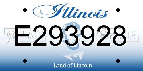 E293928 Illinois License Plate