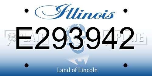 E293942 Illinois License Plate