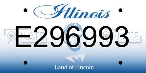 E296993 Illinois License Plate