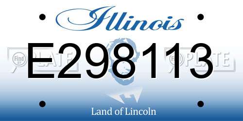 E298113 Illinois License Plate
