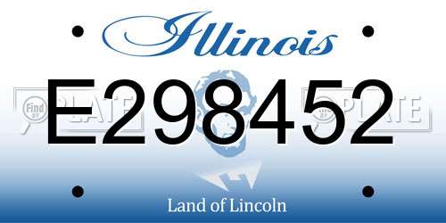 E298452 Illinois License Plate