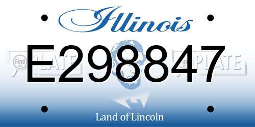 E298847 Illinois License Plate