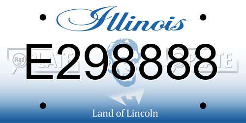 E298888 Illinois License Plate
