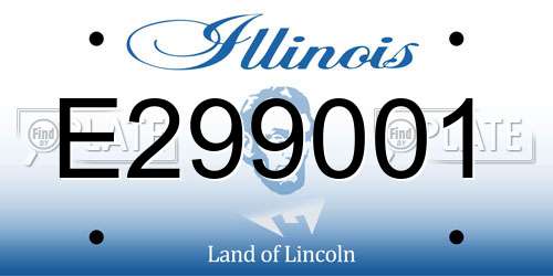 E299001 Illinois License Plate