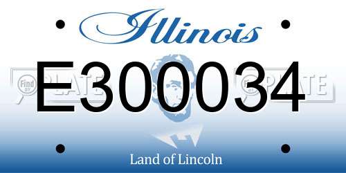 E300034 Illinois License Plate