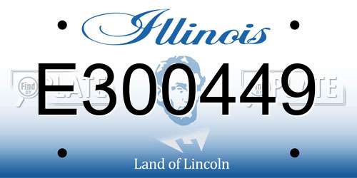 E300449 Illinois License Plate