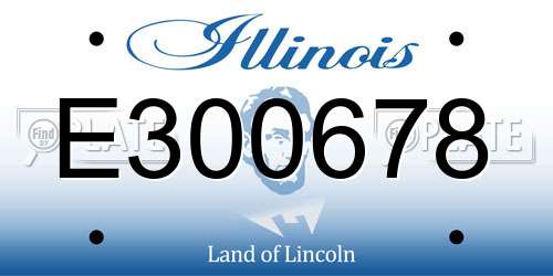 E300678 Illinois License Plate