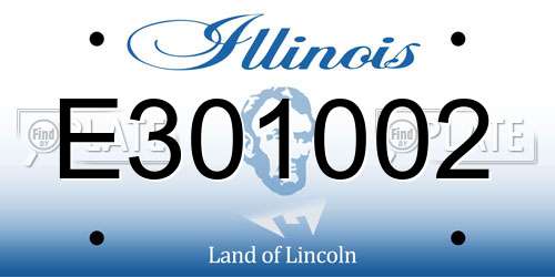 E301002 Illinois License Plate