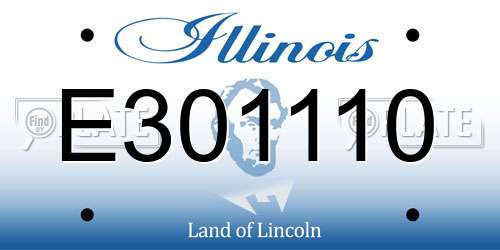 E301110 Illinois License Plate