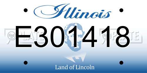 E301418 Illinois License Plate