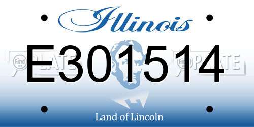 E301514 Illinois License Plate