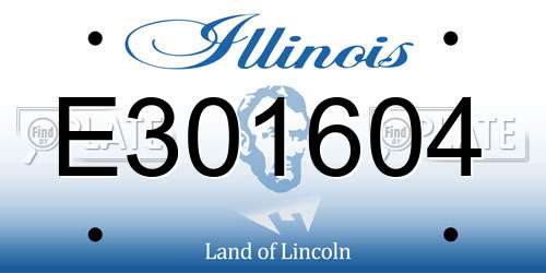 E301604 Illinois License Plate