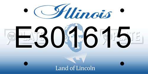 E301615 Illinois License Plate