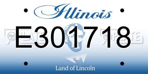 E301718 Illinois License Plate