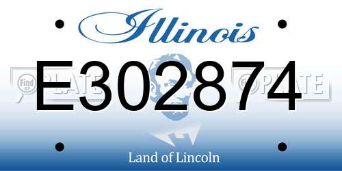 E302874 Illinois License Plate