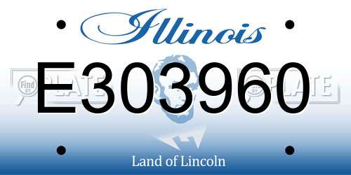 E303960 Illinois License Plate