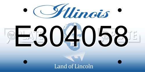 E304058 Illinois License Plate