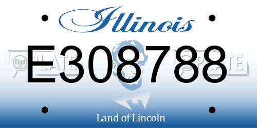 E308788 Illinois License Plate