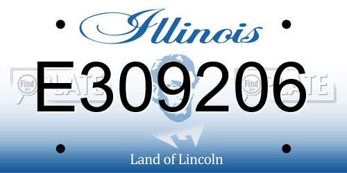 E309206 Illinois License Plate
