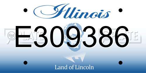 E309386 Illinois License Plate