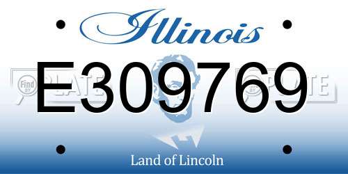 E309769 Illinois License Plate