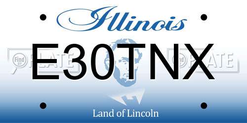 E30TNX Illinois License Plate