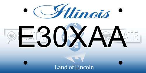 E30XAA Illinois License Plate