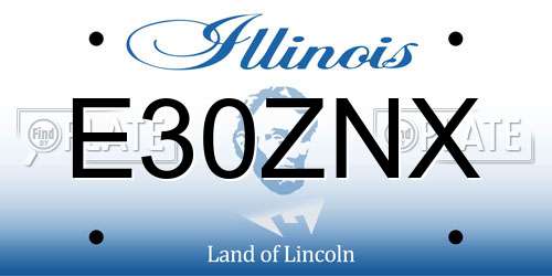 E30ZNX Illinois License Plate