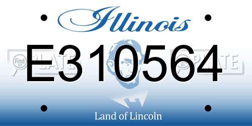 E310564 Illinois License Plate
