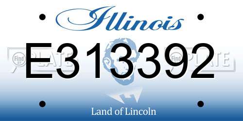 E313392 Illinois License Plate