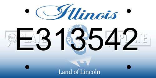 E313542 Illinois License Plate